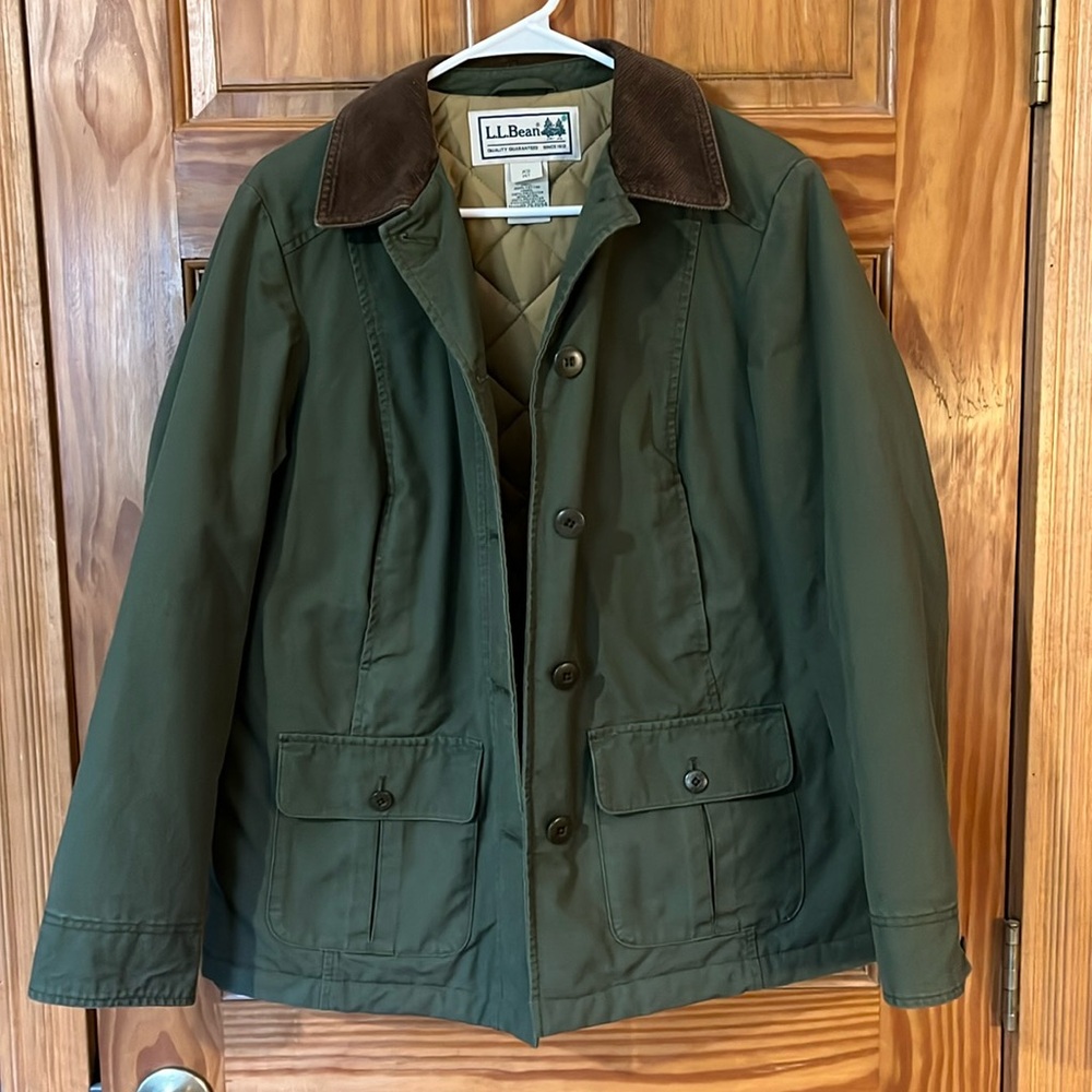 L.L. Bean Barn Coat with Thinsulate size xs petite olive green